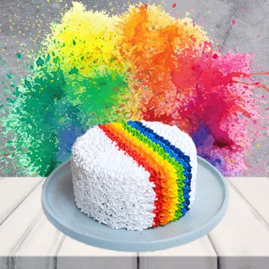 Holi Rainbow Colour Cake