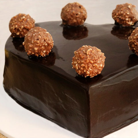 Chocolaty Heart Ferrero Rocher Cake