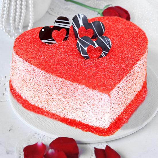 Lovely Red Velvet Heart Cake