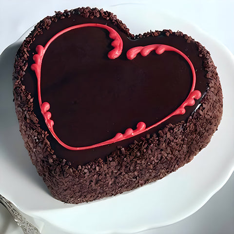 Rich and Moist Chocolate Heart Cake