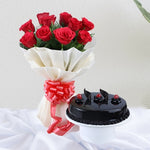 Beautiful Red Roses & Truffle Cake1