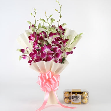 Luxurious Chocolate & Orchid Gift Combo