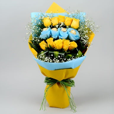 Yellow Rose & Ferrero Rocher Chocolate Bouquet