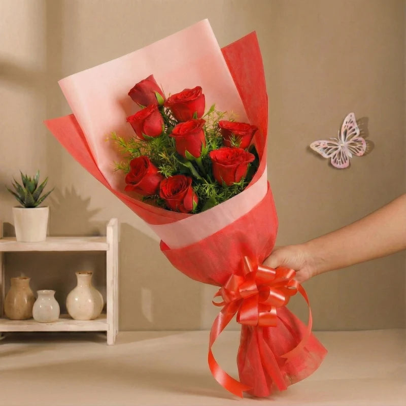 Enchanting Dreams - Red Rose Hand Bouquet