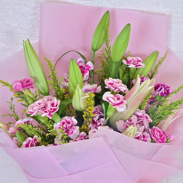 Happy Timeless Carnation & Lily Bouquet2