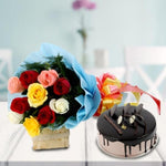 Mix Rose With Chocolate Cream Cake