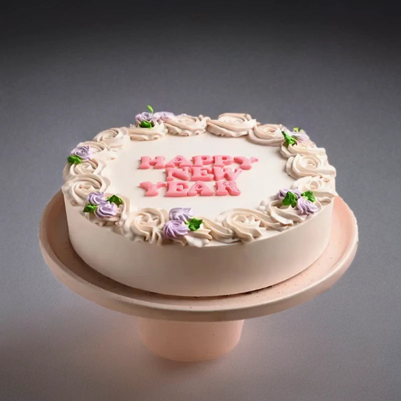 New Year Rose Vanilla Cake