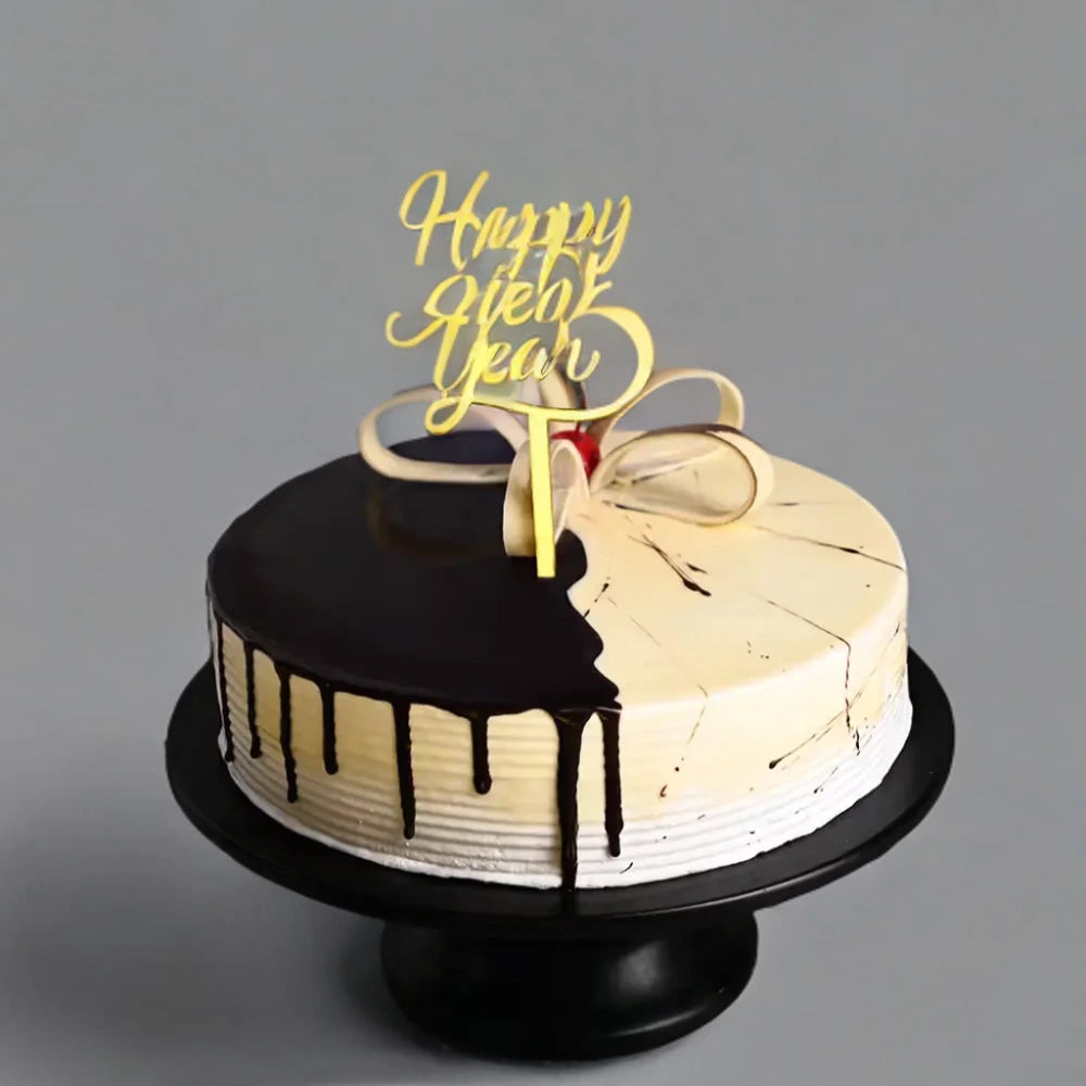 Choco Vanilla Twist New Year Cake