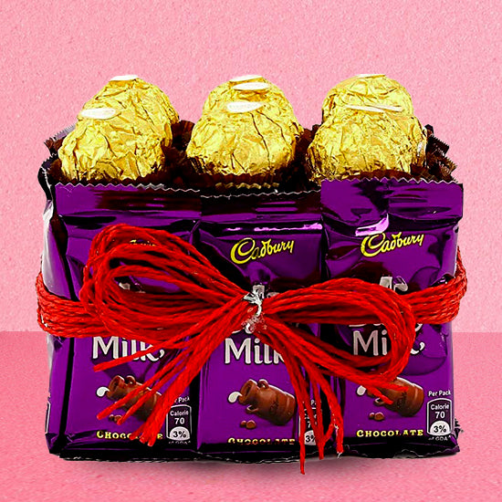 Dairy Milk N Ferrero Chocolate Arrangement