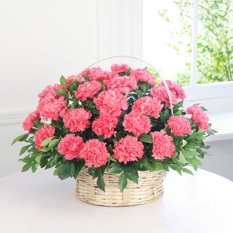 Delightful Pink Carnation Basket