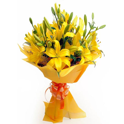 Sunshine Yellow Lily Bouquet