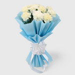 Two Layered White Carnations Bouquet