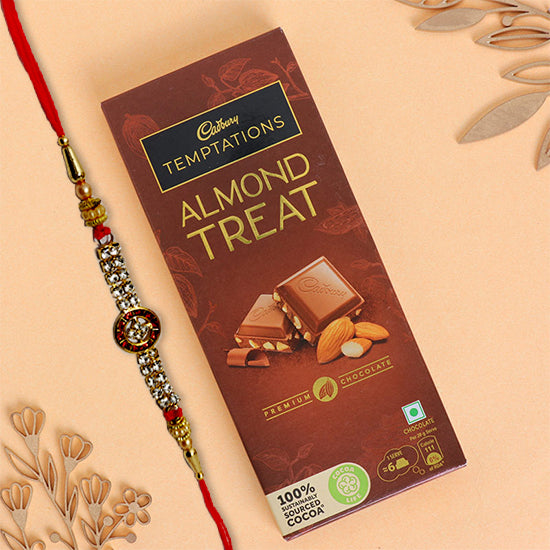 Crystal Rakhi With Temptations Almond Treat Chocolate