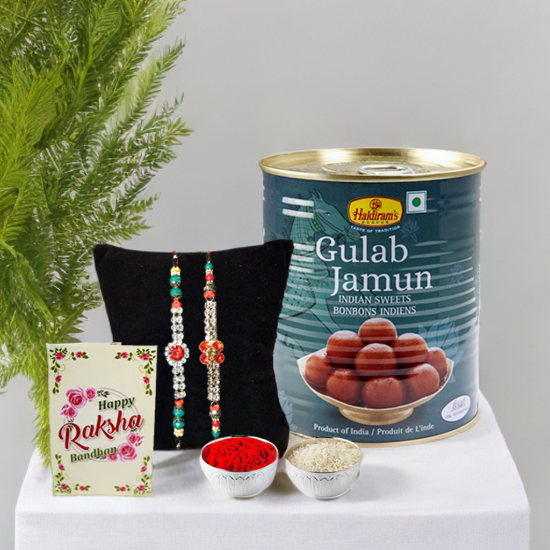 Delightful Rakhi & Gulab Jamun (1kg)Gift Set