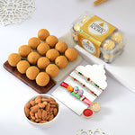 Set of three Rakhi With chocolate & Sweet