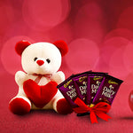 Red White Teddy With Dairy Milk Chocolate