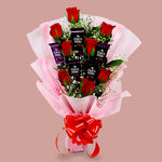 Dairy Milk Chocolate With Red Rose bouquet